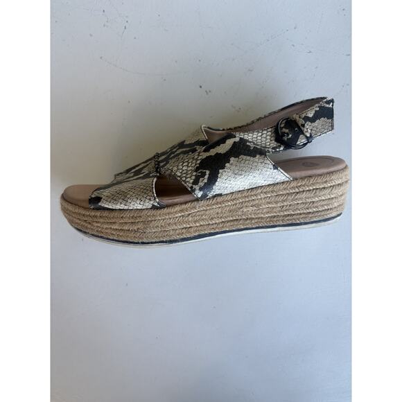 Dr. Shcolls Catch 22 Womens Slide Sandals Gray Leather Slingback Snake Print 10M - Picture 6 of 8